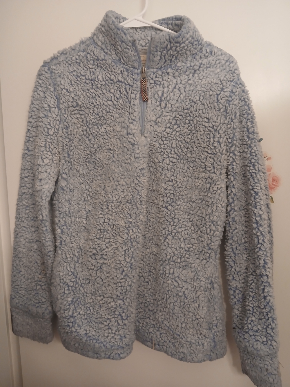 Weatherproof Light Blue Sherpa Half-Zip Teddy Jacket